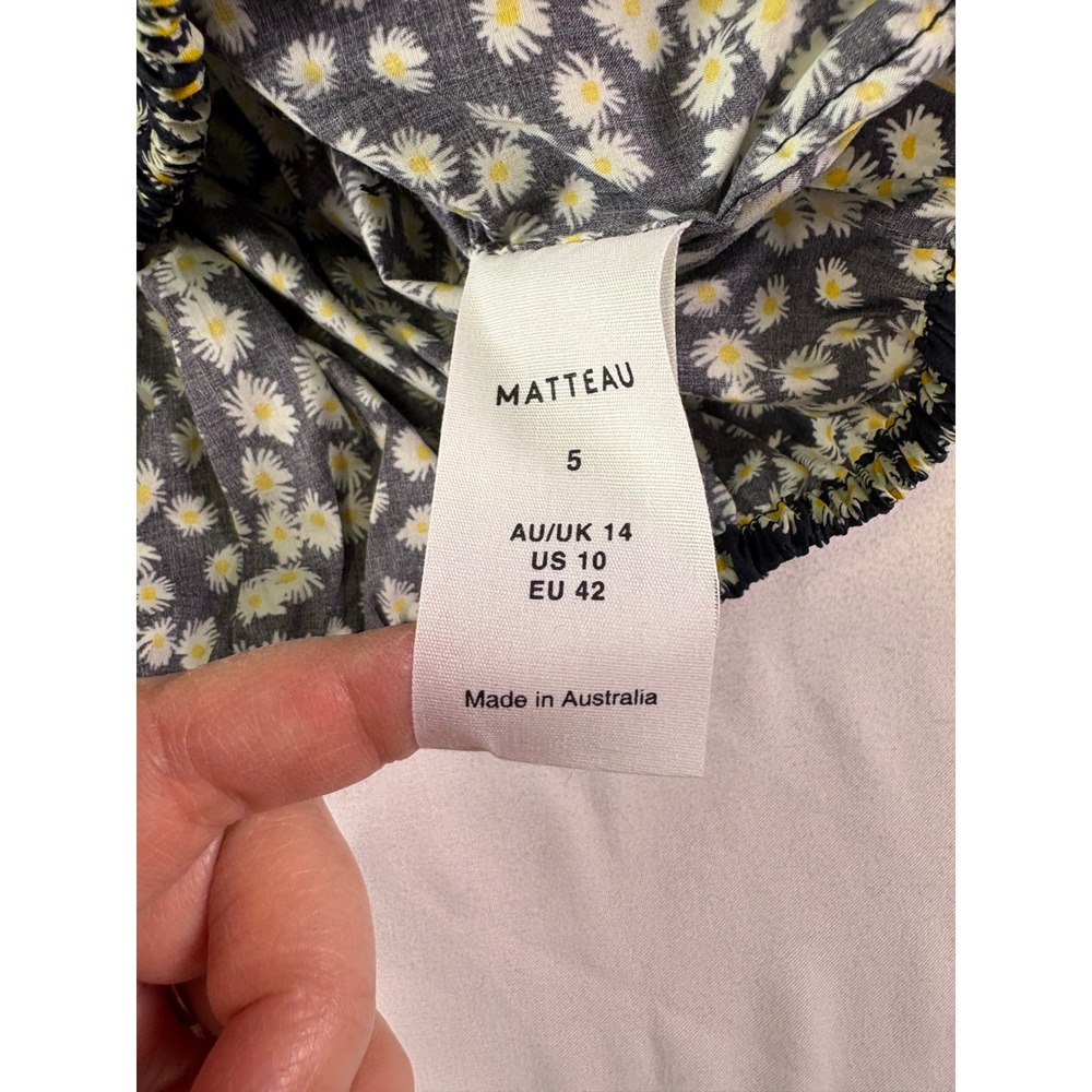 NWT Matteau Decolette Crop Blouse 10 Daisy Organic Balloon Boho Festival Peasant - Picture 6 of 9